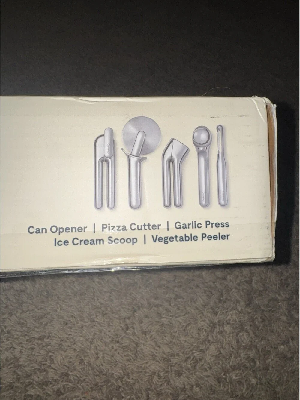 NEW! Caraway 6pc Kitchen Gadget Set: Stainless Steel Utensils Open box.